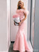 Elegant Pink Off-Shoulder Mermaid Long Prom Dress,Evening Dress,PD233