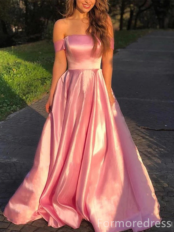 Elegant Off-Shoulder Strapless A-line Long Prom Dress,Evening Dress,PD236