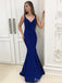Elegant V-neck Mermaid Long Prom Dress,Evening Dress,PD237