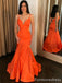 Elegant V-neck Spaghetti Strap Mermaid Long Prom Dress,Evening Dress,PD238