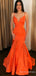 Elegant V-neck Spaghetti Strap Mermaid Long Prom Dress,Evening Dress,PD238