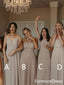 Mismatched Elegant Sleeveless A-line Long Bridesmaid Dress,BD01