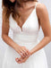 Elegant V-neck Spaghetti Strap A-line Long Wedding Dress,  WD03