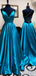Elegant V-neck Spaghetti Strap A-line Long Prom Dress,Evening Dress,PD239