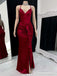 Elegant V-neck Spaghetti Strap Split Side Mermaid Long Prom Dress,Evening Dress,PD241