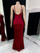 Elegant V-neck Spaghetti Strap Split Side Mermaid Long Prom Dress,Evening Dress,PD241