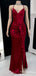 Elegant V-neck Spaghetti Strap Split Side Mermaid Long Prom Dress,Evening Dress,PD241