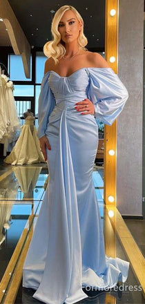 Elegant V-neck Off-Shoulder Mermaid Long Prom Dress,Evening Dress,PD247