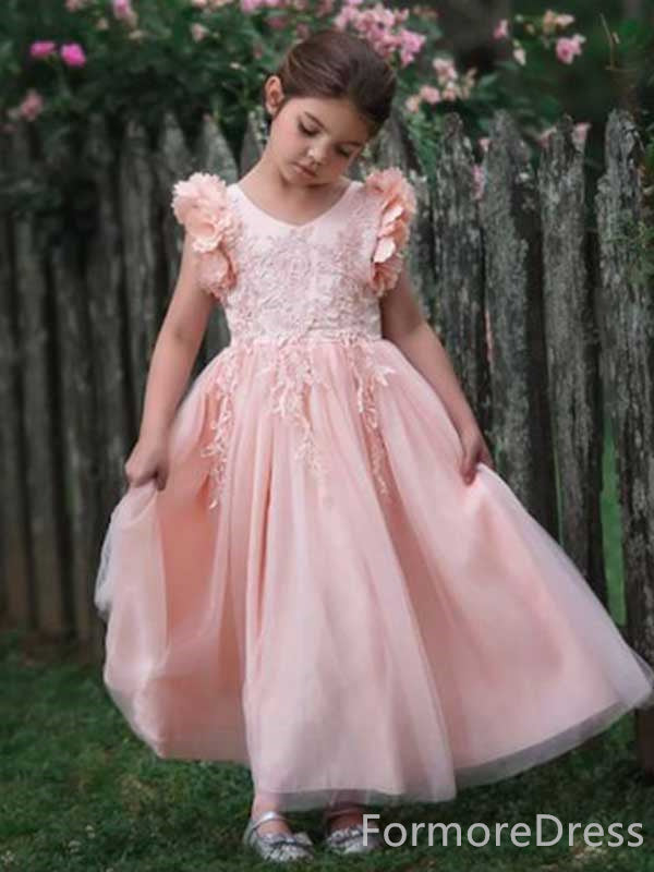 Lovely Pink Appliques A-line  Flower Girl Dress,  FGD24