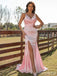 Elegant V-neck Spaghetti Strap Split Side Mermaid Long Prom Dress,Evening Dress,PD250