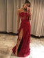 Sexy Red Strapless Split Side Mermaid Long Prom Dress,Evening Dress,PD252
