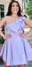 Elegant One Shoulder A-line Short Mini Long Homecoming Dress,  HD166