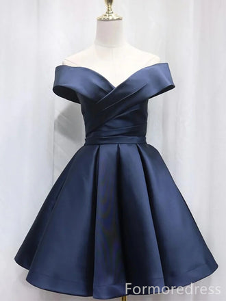 Elegant V-neck Off-Shoulder A-line Short Mini Long Homecoming Dress,  HD167