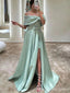 Elegant Off-Shoulder Spaghetti Strap Split Side A-line Long Prom Dress,Evening Dress,PD255