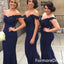 Sexy V-neck Off-shoulder Mermaid Long Bridesmaid Dress,  BD24