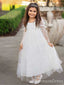 Lovely Lace Long Sleeve A-line  Flower Girl Dress,  FGD26