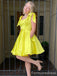 Elegant Summer Yellow A-line Short Mini Homecoming Dress,  HD187