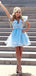 Cute V-neck A-line Short Mini Homecoming Dress,  HD227