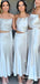 Cheap White Spaghetti Strap Mermaid Long Bridesmaid Dress,BD0006