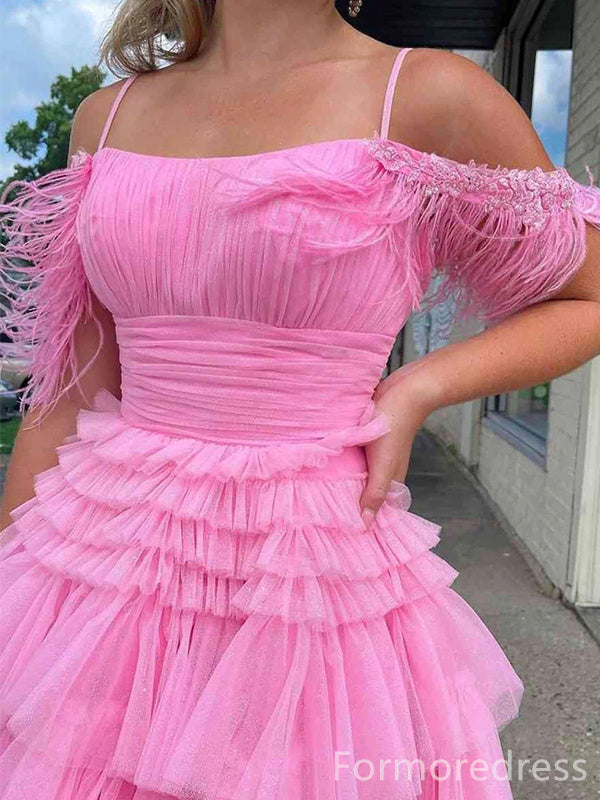 Elegant Off-Shoulder Spaghetti Strap A-line Short Mini Homecoming Dress,  HD229