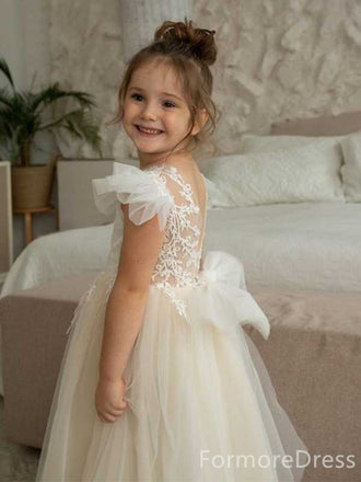 Lovely Appliques A-line  Flower Girl Dress,  FGD29