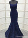 Elegant Spaghetti Strap Mermaid Lace Appliques Long Prom Dress,Evening Dress,PD262