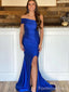 Elegant Off-Shoulder Strapless Mermaid Split Side Long Prom Dress,Evening Dress,PD261