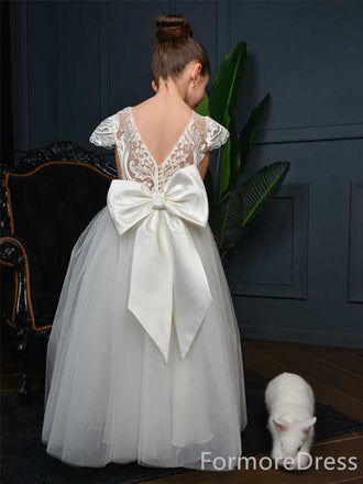 Lovely Lace A-line  Flower Girl Dress,  FGD30