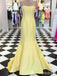 Elegant Yellow Strapless Mermaid Long Prom Dress,Evening Dress,PD264
