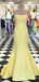 Elegant Yellow Strapless Mermaid Long Prom Dress,Evening Dress,PD264