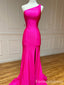Elegant One Shoulder Split Side Mermaid Long Prom Dress,Evening Dress,PD266