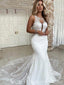 Unique Sexy Sleeveless Mermaid Long Wedding Dress, WD189