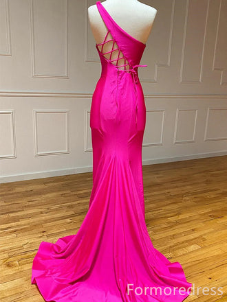 Elegant One Shoulder Split Side Mermaid Long Prom Dress,Evening Dress,PD266