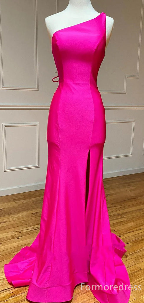 Elegant One Shoulder Split Side Mermaid Long Prom Dress,Evening Dress,PD266