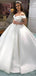 Elegant V-neck Off-Shoulder A-line Long Wedding Dress, WD190