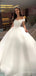 Elegant V-neck Off-Shoulder A-line Long Wedding Dress, WD191