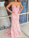 Sexy V-neck Spaghetti Strap Mermaid Long Prom Dress,Evening Dress,PD272