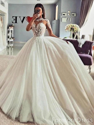 Gorgeous Sweatheart Lace Appliques A-line Long Wedding Dress, WD195