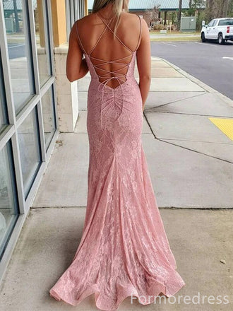 Sexy V-neck Spaghetti Strap Mermaid Long Prom Dress,Evening Dress,PD272