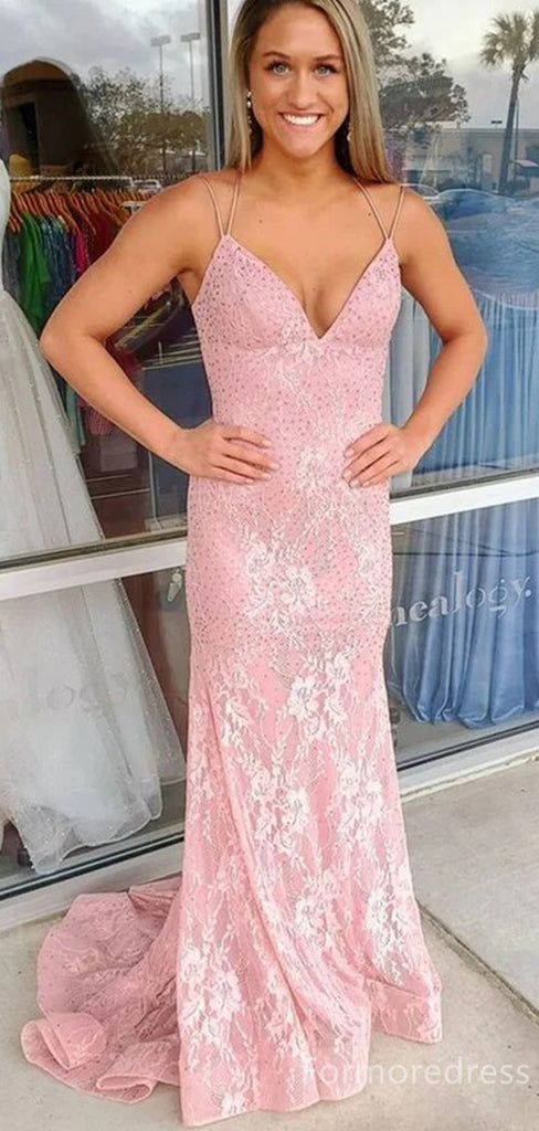 Sexy V-neck Spaghetti Strap Mermaid Long Prom Dress,Evening Dress,PD272