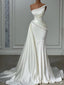 Elegant One Shoulder A-line Long Wedding Dress, WD196