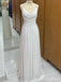 Elegant White Spaghetti Strap A-line Long Prom Dress,Evening Dress,PD275