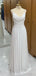 Elegant White Spaghetti Strap A-line Long Prom Dress,Evening Dress,PD275