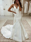 Simple V-neck Spaghetti Strap Mermaid Long Wedding Dress, WD199