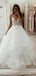 Elegant V-neck Lace Appliques A-line Long Wedding Dress, WD201