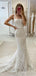 Elegant Square Lace Mermaid Long Wedding Dress, WD205