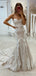 Sparkly Sequins Spaghetti Strap Mermaid Long Wedding Dress, WD208