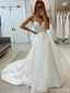 Elegant V-neck Spaghetti Strap A-line Long Wedding Dress, WD209