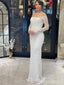 Elegant Off-Shoulder Lace Appliques Mermaid Long Wedding Dress, WD214