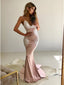 Elegant Pink Mermaid Spaghetti Strap  Long Prom Dress,PD01